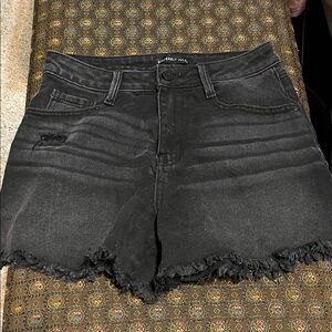 Sincerely Jules Black Frayed Jean Shorts